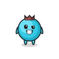 cute blueberry mascot with an optimistic face vector