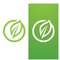 Leaf green logo and symbol template vector free