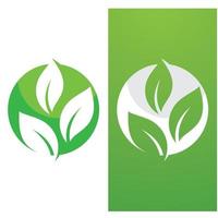 vector de plantilla de logotipo y símbolo de hoja verde gratis