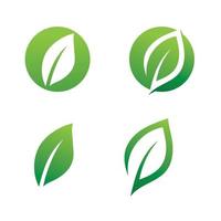 Leaf green logo and symbol template vector free