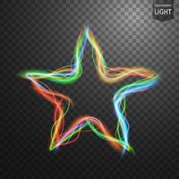 estrella de luz colorida abstracta, aislada y fácil de editar. ilustración vectorial vector