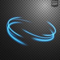 Abstract blue wavy line of light with a transparent background, isolated and easy to edit. Vector Illustration