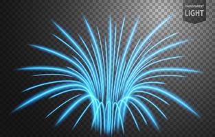 Abstract blue wavy line of light with a transparent background, isolated and easy to edit. Vector Illustration