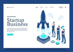 Modern flat design isometric concept of startup your project for website isometric concept Premium Vector