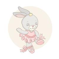 Princess bunny practicing ballet vector