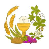 Chalice for first holy communion vector