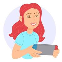 girl playing video games vector