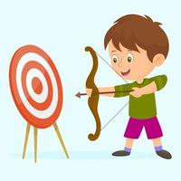 Boy pointing with a bow and arrow vector