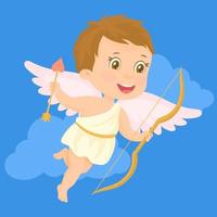 Valentine's Day greeting card. Baby Cupid vector