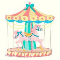 horse merry-go round carnival carousel isolated vector