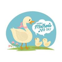 mother's day ducky template vector