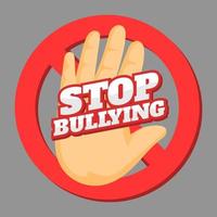 Stop bullying sig with hand and text
