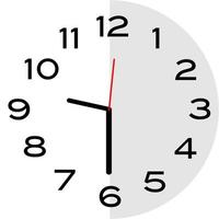 Half past 9 o'clock analog clock icon vector