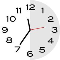 25 minutos a las 12 en punto icono de reloj analógico vector