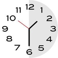 Half past 1 o'clock analog clock icon vector