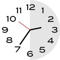 25 minutos a las 3 en punto icono de reloj analógico vector