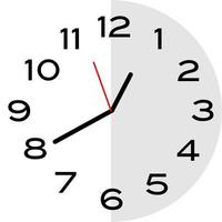 20 minutos para la 1 en punto icono de reloj analógico vector