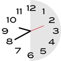 20 minutes to 10 o'clock analog clock icon vector