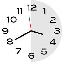 20 minutos a las 4 en punto icono de reloj analógico vector