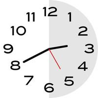 20 minutes to 3 o'clock analog clock icon vector