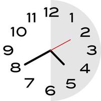 20 minutos a las 5 en punto icono de reloj analógico vector