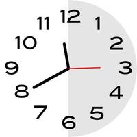 20 minutes to 12 o'clock analog clock icon vector