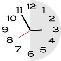 5 minutes to 3 o'clock analog clock icon vector