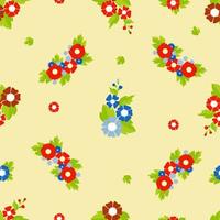 Floral Seamless pattern. decorative flowers with leaves vector