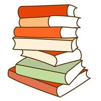 Books. Large stack of lying books vector