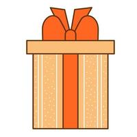 Present. Box with ribbon and bow vector