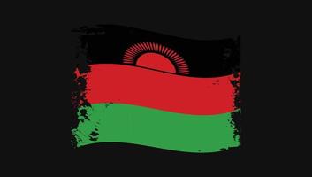 bandera de malawi pincel pintado de acuarela transparente vector