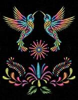 colibrí mexico azteca vector