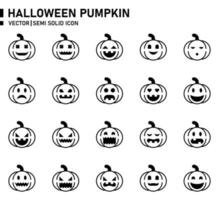 Emoji Pumpkin Semi Solid Icon vector