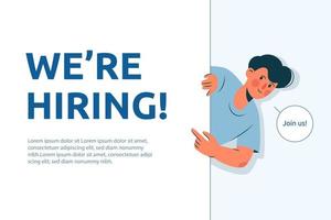 We are hiring concept in flat design vector