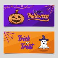 Halloween greeting banner vector
