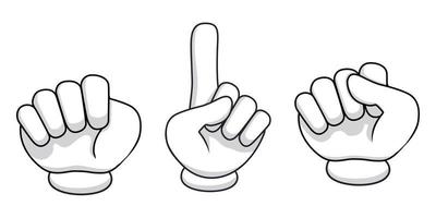 Cute beautiful comic hand set with different pose and position with fingers vector