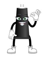 Mascot paint color tube character standing and waving isolated vector