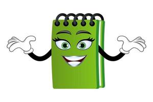 Mascot notepad character standing waving isolated vector