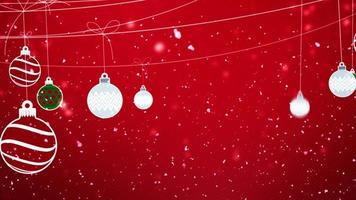 merry xmas baubles. animações de fundo com o tema natal, ano novo e férias de inverno