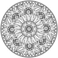 Circular pattern in the form of mandala with flower for henna, mehndi, tattoo, decoration. vector