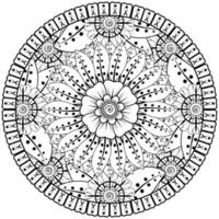 Circular pattern in the form of mandala with flower for henna, mehndi, tattoo, decoration. vector