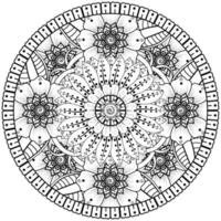 Circular pattern in the form of mandala with flower for henna, mehndi, tattoo, decoration. vector