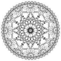 Circular pattern in the form of mandala with flower for henna, mehndi, tattoo, decoration. vector