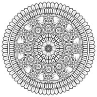 Circular pattern in the form of mandala with flower for henna, mehndi, tattoo, decoration. vector