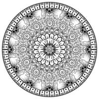 Circular pattern in the form of mandala with flower for henna, mehndi, tattoo, decoration. vector