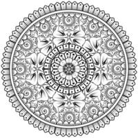 Circular pattern in the form of mandala with flower for henna, mehndi, tattoo, decoration. vector