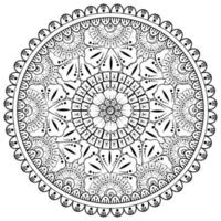 Circular pattern in the form of mandala with flower for henna, mehndi, tattoo, decoration. vector