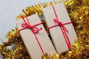 gift box, new year gift box, Christmas gift box ,copy space. Christmas, hew year, birthday concept.