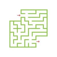 A colored square labyrinth with an entrance and an exit. Simple flat vector illustration isolated on white background. With a place for your drawings