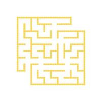 A colored square labyrinth with an entrance and an exit. Simple flat vector illustration isolated on white background. With a place for your drawings